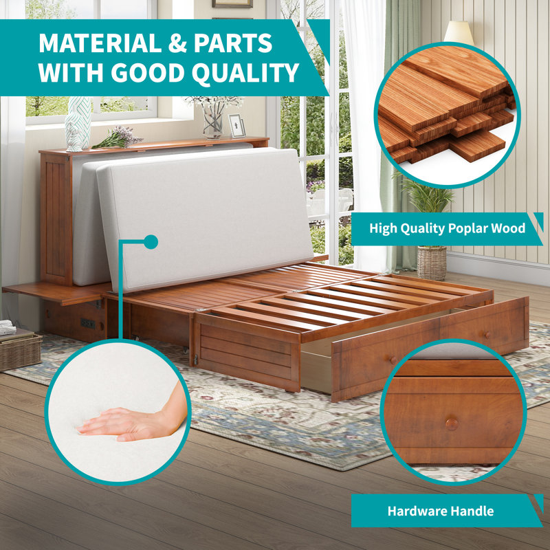 Wildon Home® Amri Murphy Storage Bed with Mattress & Reviews Wayfair